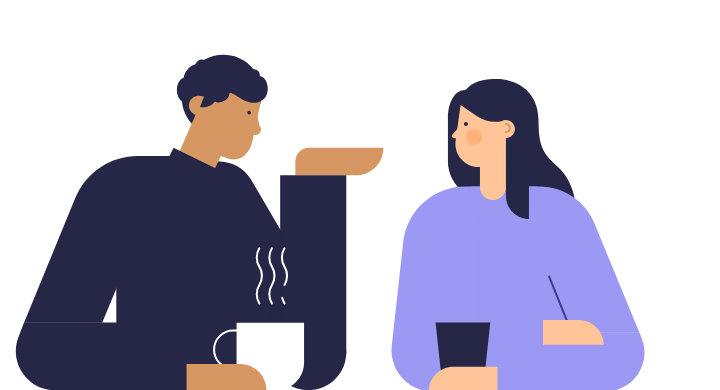 Illustration of partners having coffee